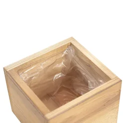 Organic Reclaimed Wooden Pot Planter With Stand 18x16x18cmH