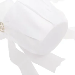 Organza Embellished Flower Girl Basket White (12.5cmDx22cmH)
