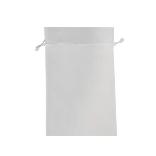 Organza Gift Bomboniere Bag Large White Pack 10 (15x24cmH)