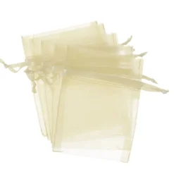 Organza Gift Bomboniere Bag Medium Ivory Pk10 (12.5x17cmH)