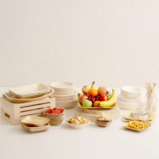 Palm Leaf Medium Platter (35.5x25cm) Pack 2