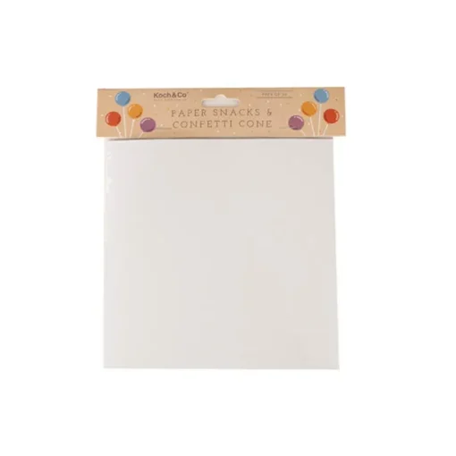 Paper Snack & Confetti Cone Pack 20 White (18.5x16.5cm)