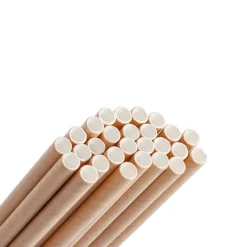 Paper Straws Plain Kraft Brown (20cmH 6mmDia) Pack 50