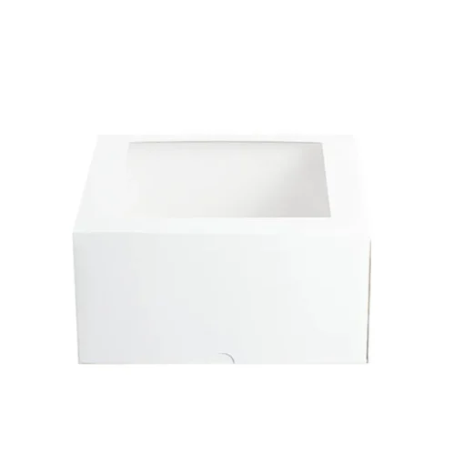 Patisserie Square Window Box 9" Deep White (240x240x120mmH)