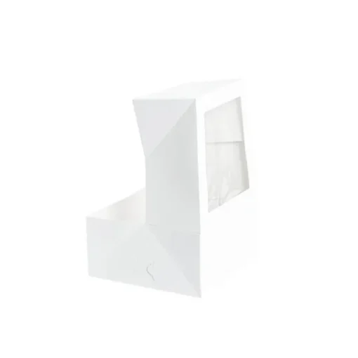 Patisserie Square Window Box 9" Deep White (240x240x120mmH)