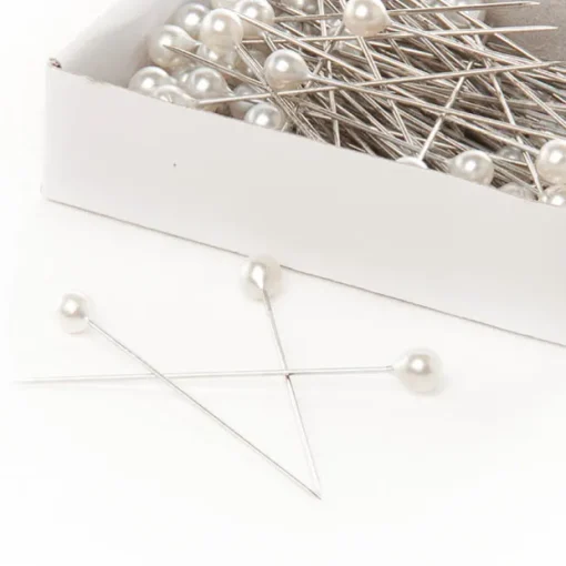 Pearl Pins Round Head Bulk 144 Pack White (5mmx50mmH)