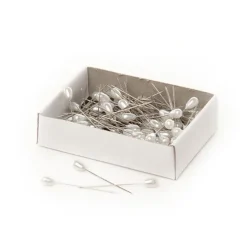 Pearl Pins Teardrop Head Bulk 144 Pack White (5mmx38mmH)