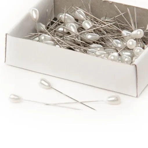 Pearl Pins Teardrop Head Bulk 144 Pack White (5mmx38mmH)