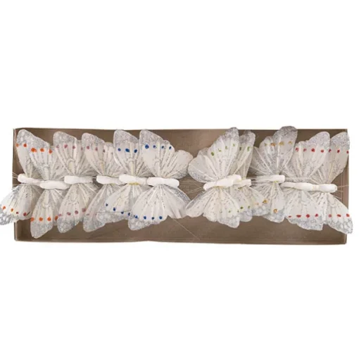 Pick Butterfly 10cm White Pack 12