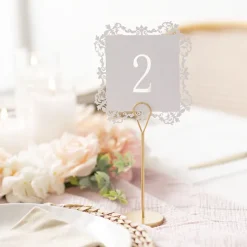 Place Card Table Number Holder Pack 3 Gold (15cmH)
