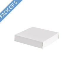 Posy Box Lid Medium Gloss White Pack 5 (16.5x16.5x4cmH)