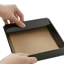 Posy Box Lid Medium Gloss Black Pack 5 (16.5x16.5x4cmH)