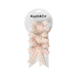 Pre-Made Bow Fabric Top Checkers Just Peachy Pack 3 (9x12cm)