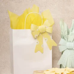 Pre-Made Bow Fabric Top Daisy Delight Lemon Pack 2 (14x19cm)