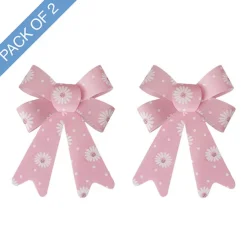 Pre-Made Bow Fabric Top Daisy Delight Pink Pack 2 (14x19cm)
