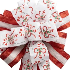 Pre-Made Bow Luxury Tree Topper Red & White (33Wx113Lcm)