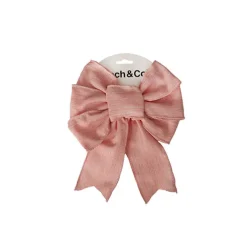 Pre-Made Bow Rusitc Linen 6 Loops Country Pink (20x26cm)