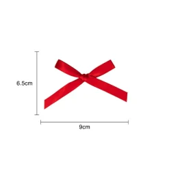Pre-Made Ribbon Bow Double Face Satin Red Pk24 (10mmx6.5cm)