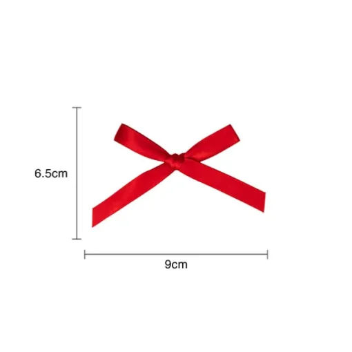 Pre-Made Ribbon Bow Double Face Satin Red Pk24 (10mmx6.5cm)