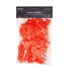 Pre-Made Ribbon Bow Grosgrain Red Pack 24 (15mmx5cm)