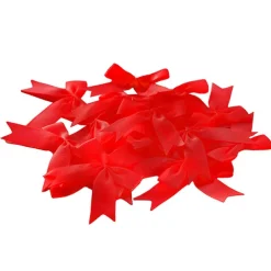 Pre-Made Ribbon Bow Grosgrain Red Pack 24 (15mmx5cm)