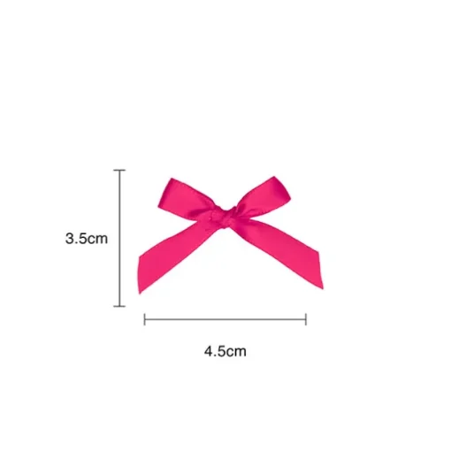 Pre-Made Ribbon Bow 10mm Satin Hot Pink Pack 24 (3.5cm)