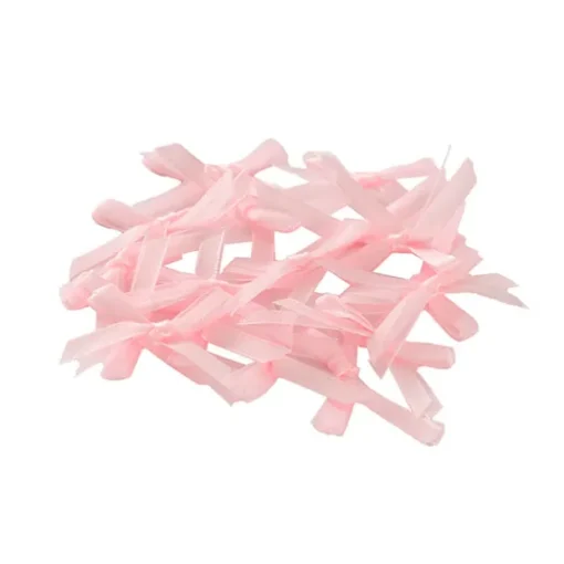 Pre-Made Ribbon Bow Organza Satin Baby Pink Pk24 (6mmx5cm)