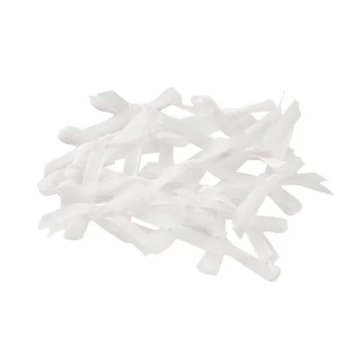 Pre-Made Ribbon Bow Organza Satin White Pack 24 (6mmx5cm)