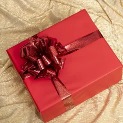 Premium Poly Ribbon Metallic Faux Glitter Red (30mmx91m)
