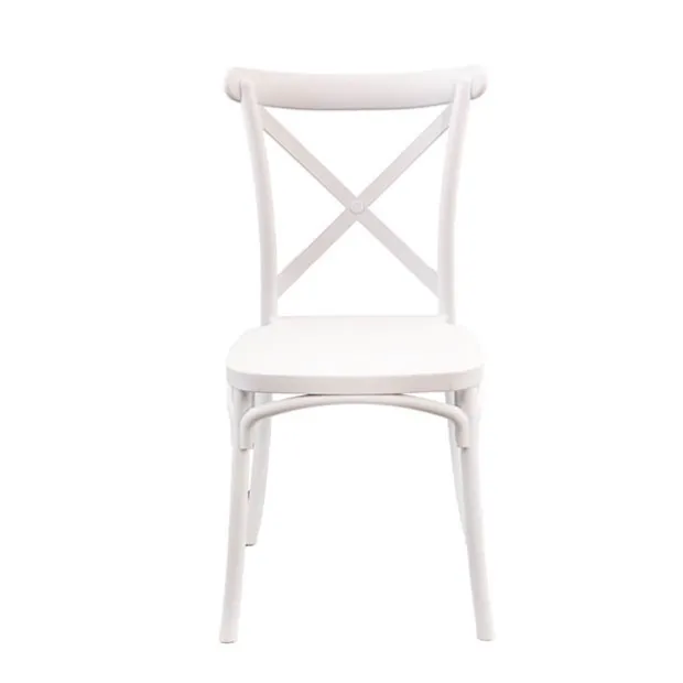 Premium Resin Event Cross Back Chair White (47.5x90cmH)