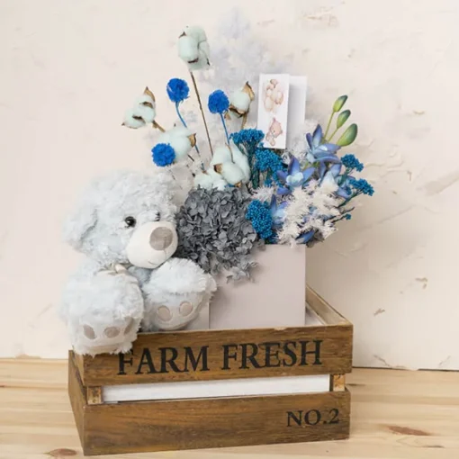 Preserved Dried Scabiosa x 10 Head Bunch Blue