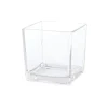 Pressed Glass Cube Vase Clear (15x15x15cmH)