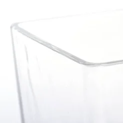 Pressed Glass Cube Vase Clear (15x15x15cmH)