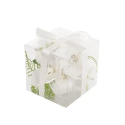 Real Touch Orchid x 3 Head Boutonniere in Box White (13cmH)