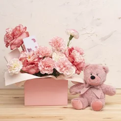 Real Touch Ruffle Carnation Stem Soft Pink (9cmDx52cmH)