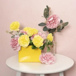 Real Touch Ruffle Carnation Stem Bright Yellow (9cmDx52cmH)