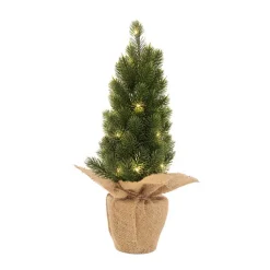 Real Touch Traditional Pine LED Table Top Tree Green (46cmH)