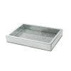 Rectange Crystal Mirror Tray Silver (35x25x5.5cmH)