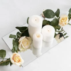 Rectangle Mirror Glass Plate Pack 2 Silver (30.5x20.5cmH)