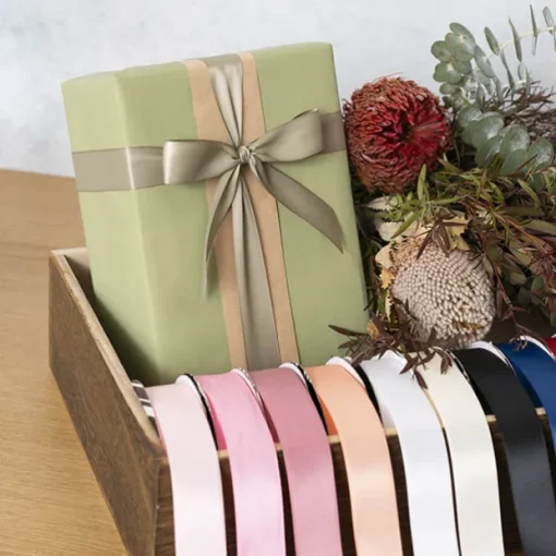 Ribbon Bio-Poly Blend Deluxe Satin Sage Green (25mmx25m)