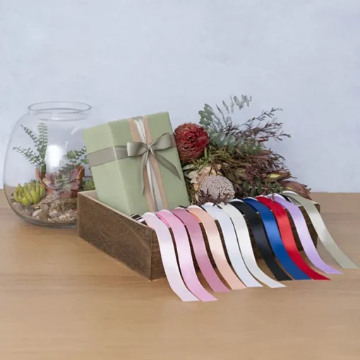 Ribbon Bio-Poly Blend Deluxe Satin Ivory (25mmx25m)