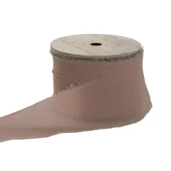 Ribbon Chiffon Frayed Edge Wood Spool Mocha Musk (48mmx20m)
