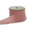Ribbon Chiffon Frayed Edge Wood Spool Aged Rose (48mmx20m)