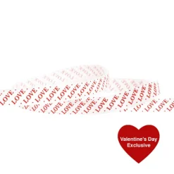 Ribbon Double Face Satin Love White Red (15mmx20m)
