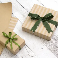 Ribbon Grosgrain Saddle Stitch Moss (25mmx20m)