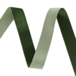 Ribbon Premium Plush Velvet Woven Edge Moss (25mmx20m)