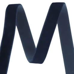 Ribbon Premium Plush Velvet Woven Edge Navy Blue (15mmx20m)