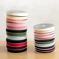 Ribbon Premium Plush Velvet Woven Edge Navy Blue (15mmx20m)