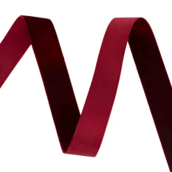 Ribbon Premium Plush Velvet Woven Edge Dark Red (25mmx20m)