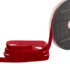 Ribbon Premium Plush Velvet Woven Edge Red (15mmx20m)